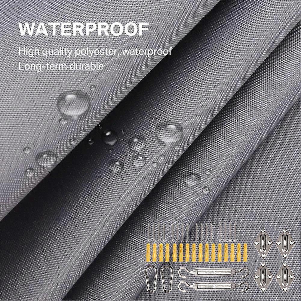 Cobertura de Sombra Comercial Externa Curvada Vela Retangular Triângulo Resistente à Prova d'Água para Quintal Pátio Jardim Deck