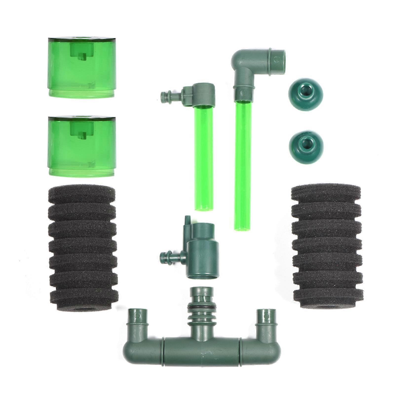 Aquarium Double Head Biochemical Sponge Foam Filter 20-80 Gallon Tank Compatible Adjustable Size Filteration System