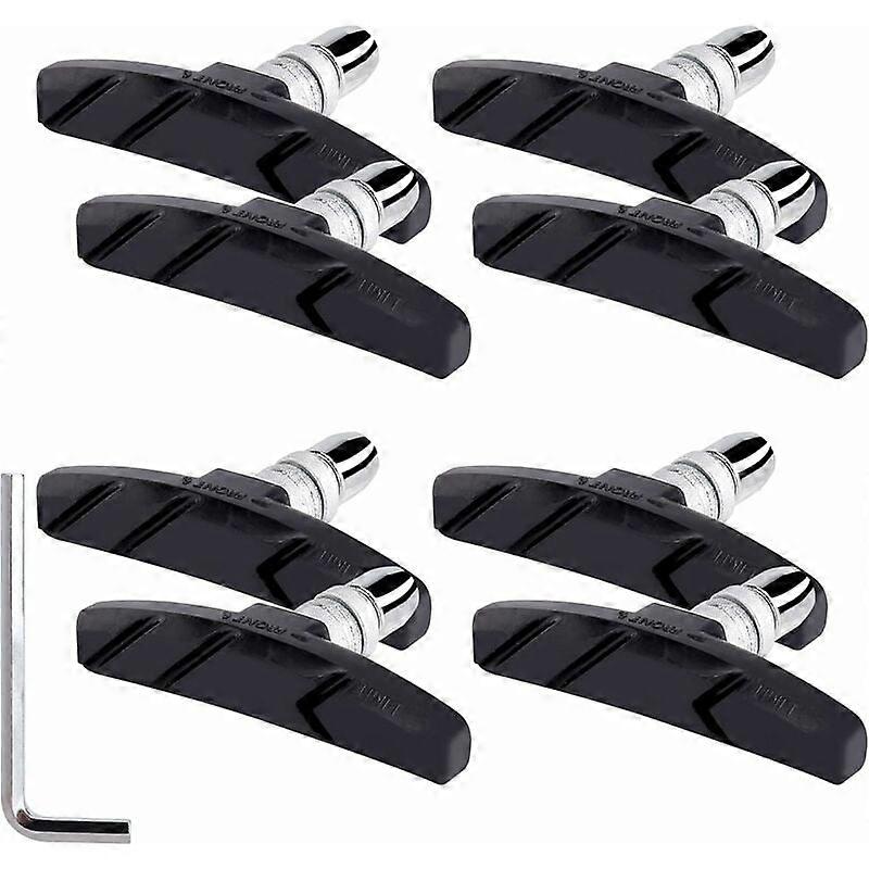 Bicycle Brake Pads, Humanized Design Wear-Resistant Material No Noise Long Service Life Limit Mark For Most Bikes Over 20", Includes Curved Design