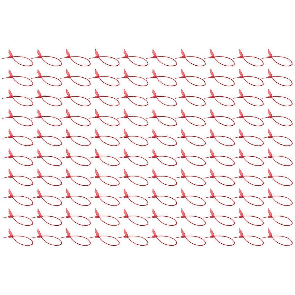 100 Plastic Tamper Seals, Numbered Zip Ties Tags, Disposable 250mm B