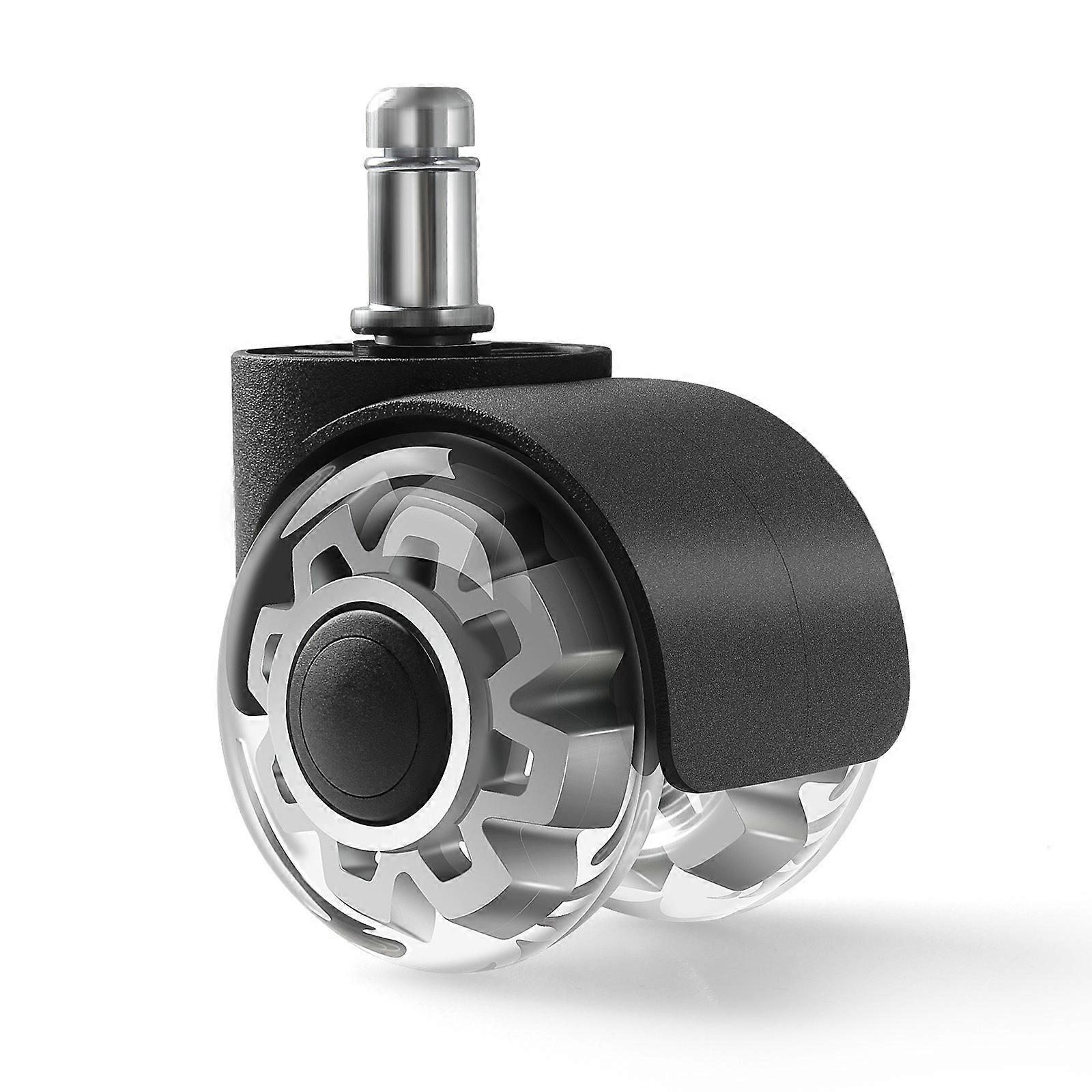Sturdy 2Inch PU Clear Double Wheel Furniture Casters Convenient for Enthusiasts and Office Workers Daily Casual Use Gray B