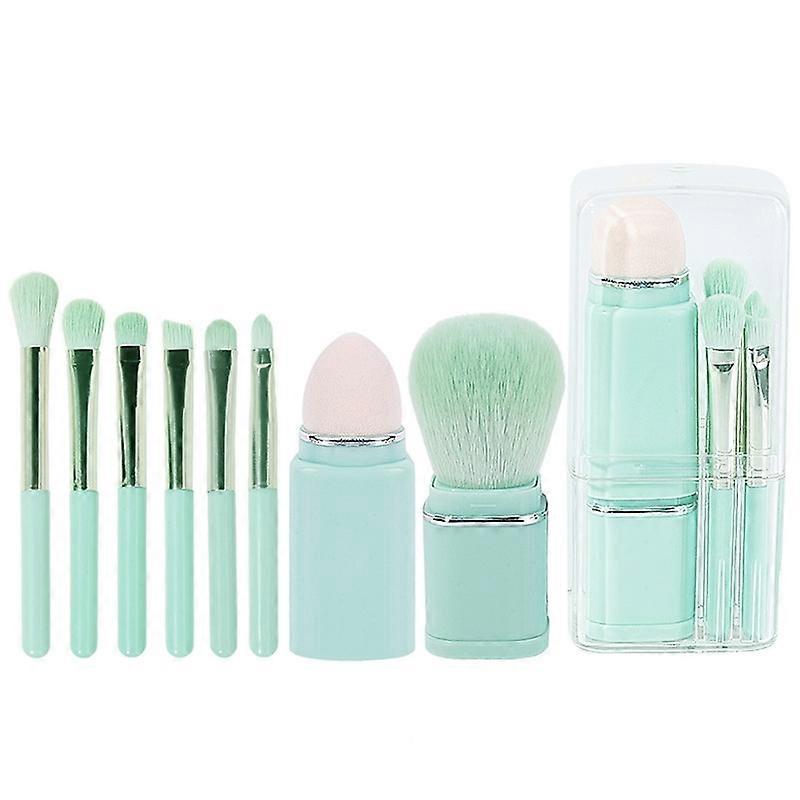 Retractable Blush Brush Eye Shadow Brush 8 in 1(Light Blue)