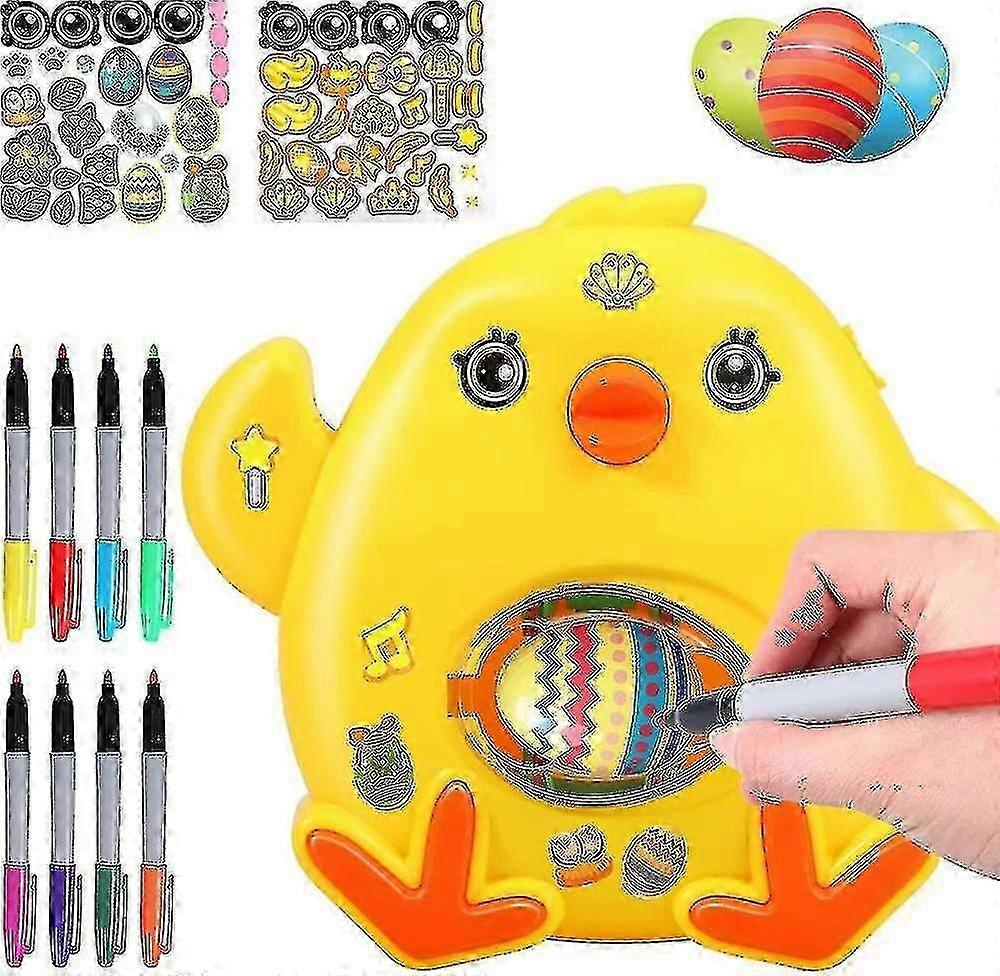 Easter Egg Machine, Easter Egg Decorator Kit, Diy Easter Egg Decorating Machine With Spinner, Egg Painting Dyeing Colouring Machine Toy With 8 Drying