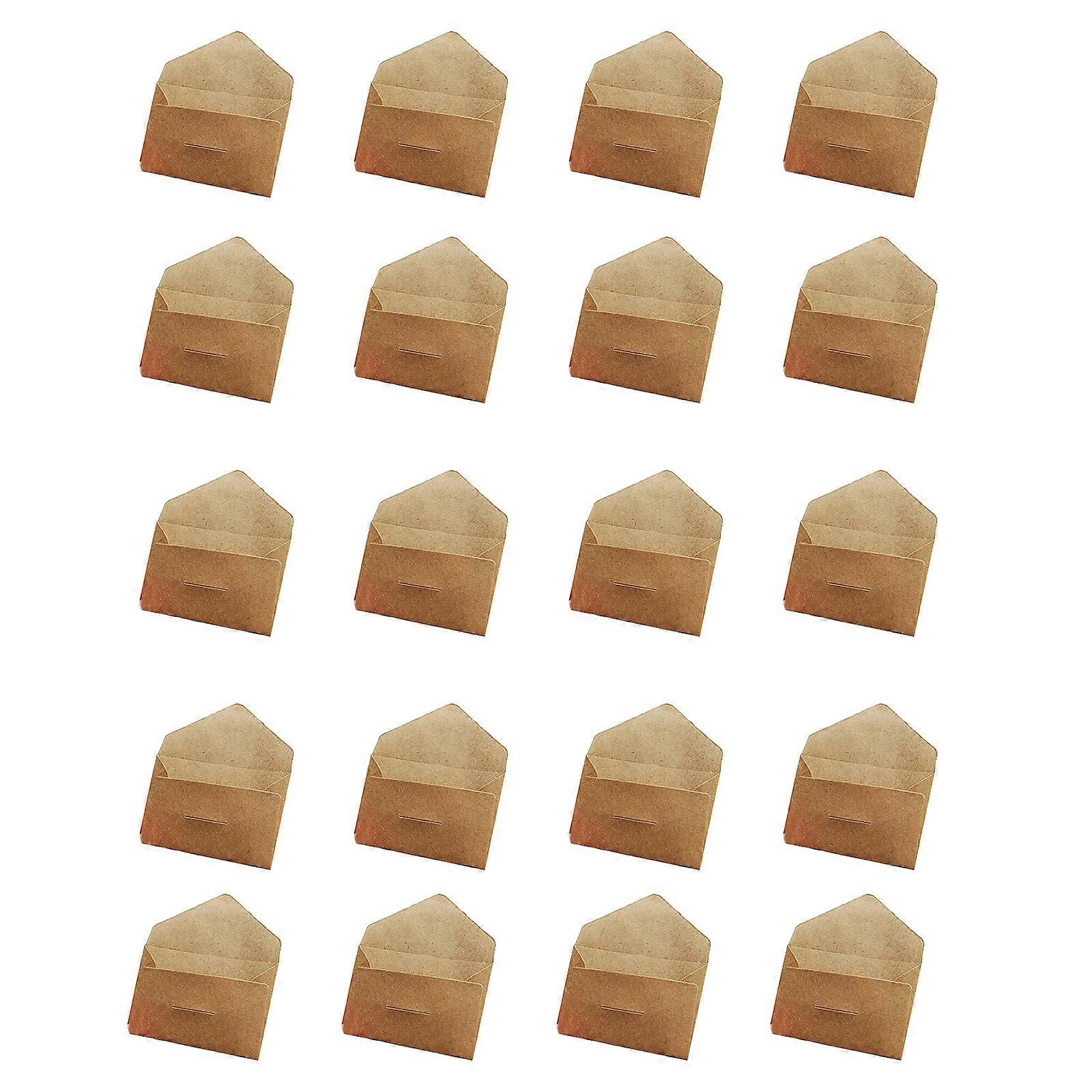 20 Count Mini Kraft Envelopes Solid Color Envelopes Cash Envelopes Office Writing Stationary Kit for Business Budgeting Cowhide paper color