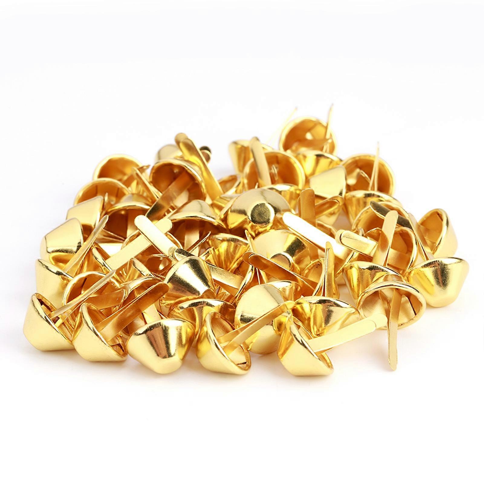 Lot de 50 clous coniques pour sac à main, fournitures de maroquinerie (doré, 15 mm)