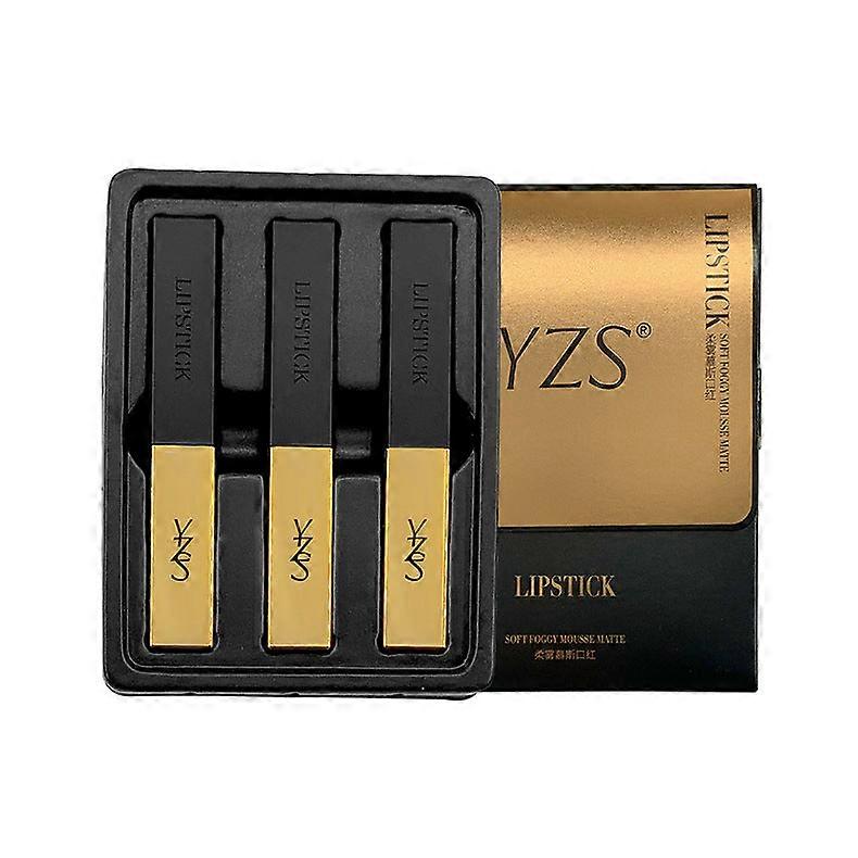 Pure Soft Fog Matte Small Gold Bar Thin Tube Lipstick Set Three-piece Set High-end