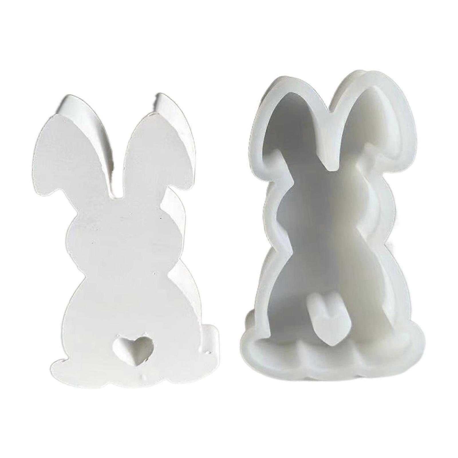 Lovely Standing Rabbit Candle Mold Unique Ornaments Creating Silicone Mold Handmade Soap Gift Decorative Statue Molds  M