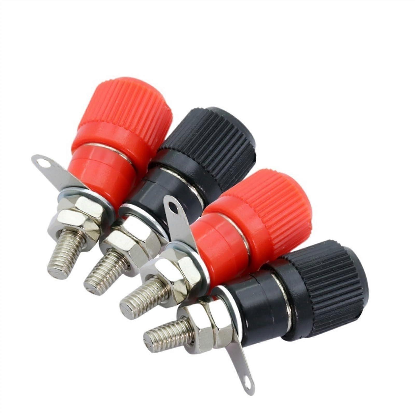4mm Banana Plugs 20pcs Splice Terminals Connector for Amplifier Speaker Audio Jack Black Red
