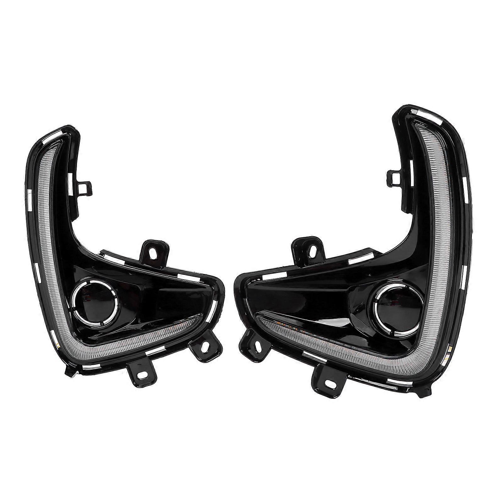 Pair LED Daytime Running Light Turn Signal Lamp Front Bumper 12V Replacement for Yaris 2020‑2021