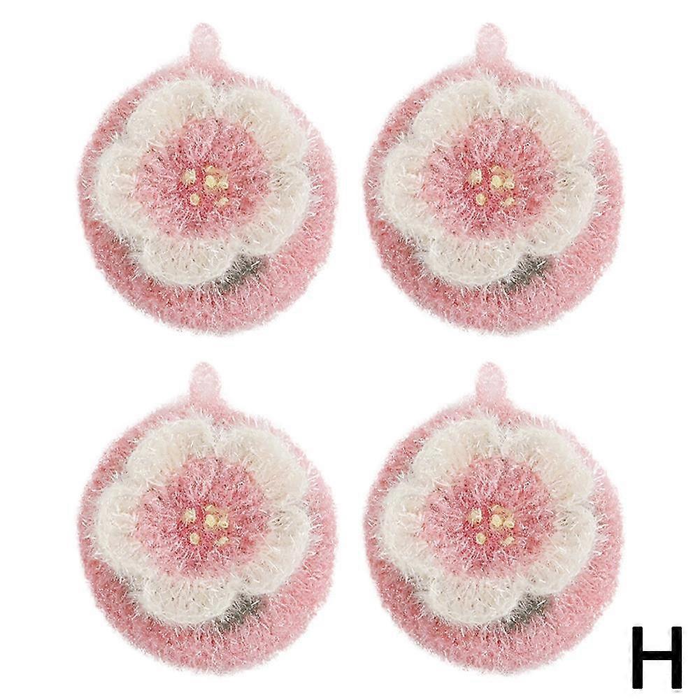 4-pack Sakura model, (H)$ Avocado dishwashing towel scouring pad is handmade and does not hurt your hands