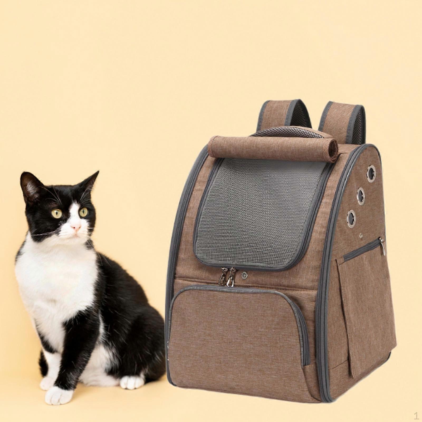 Backpack Pet Carrier Kittens Rucksack Breathable Bag Going Out Cat Knapsack for Hiking