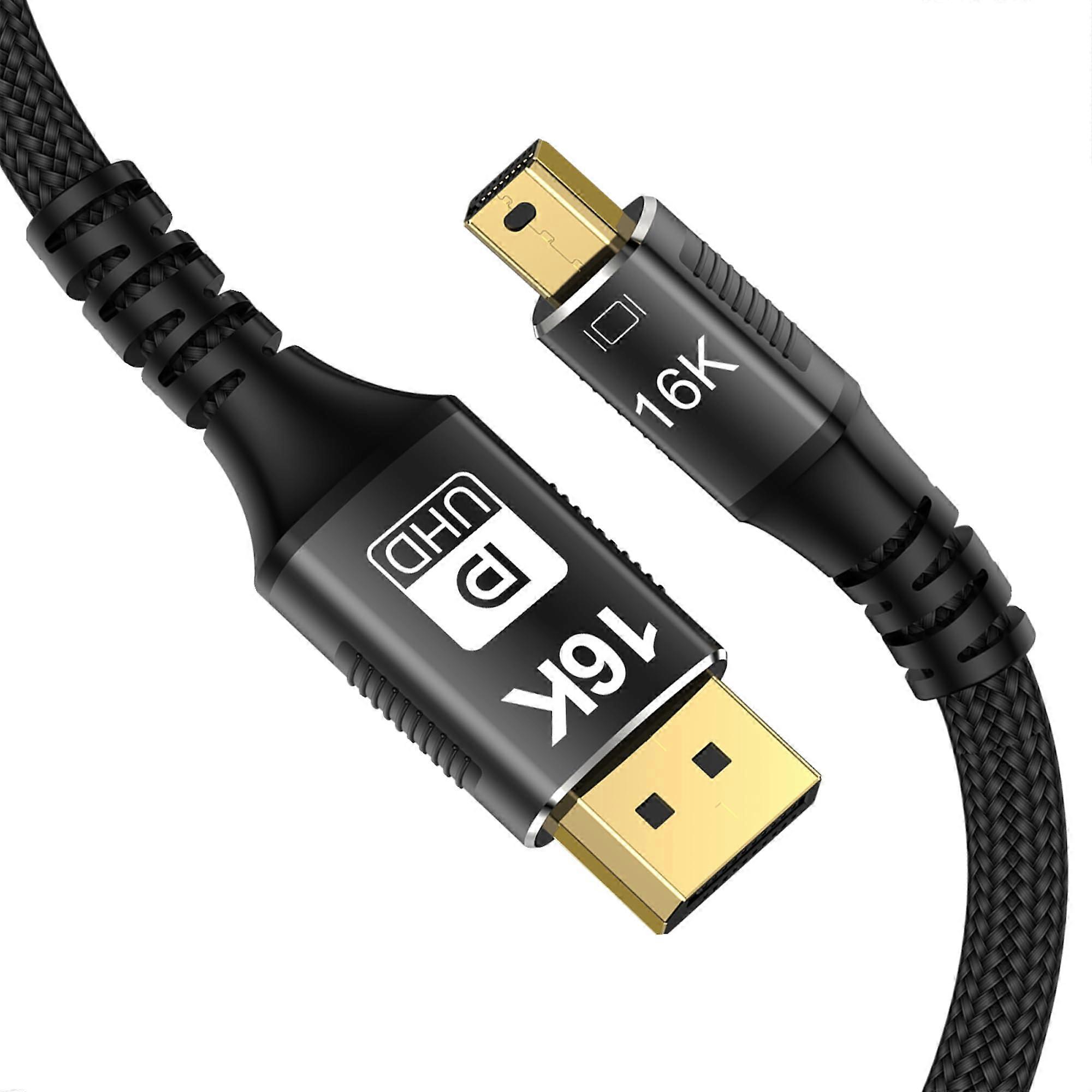 Mini DP to DisplayPort 2.0 16K Cable 1M 3.2FT 8K(7680x4320)@120Hz 4K@240Hz