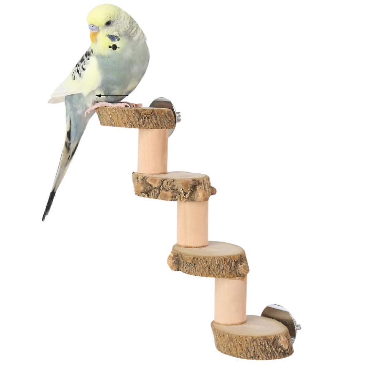 Parrot Wooden Climbing Bridge Parrot Climbing Toys Bird Ladder Habitat Ramp (S)