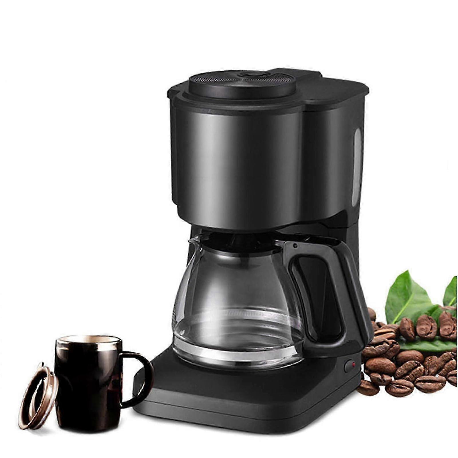 6Cup Cup Drip Coffeemaker,Compact Coffee Pot Brewer Machine,Borosilicate Carafe