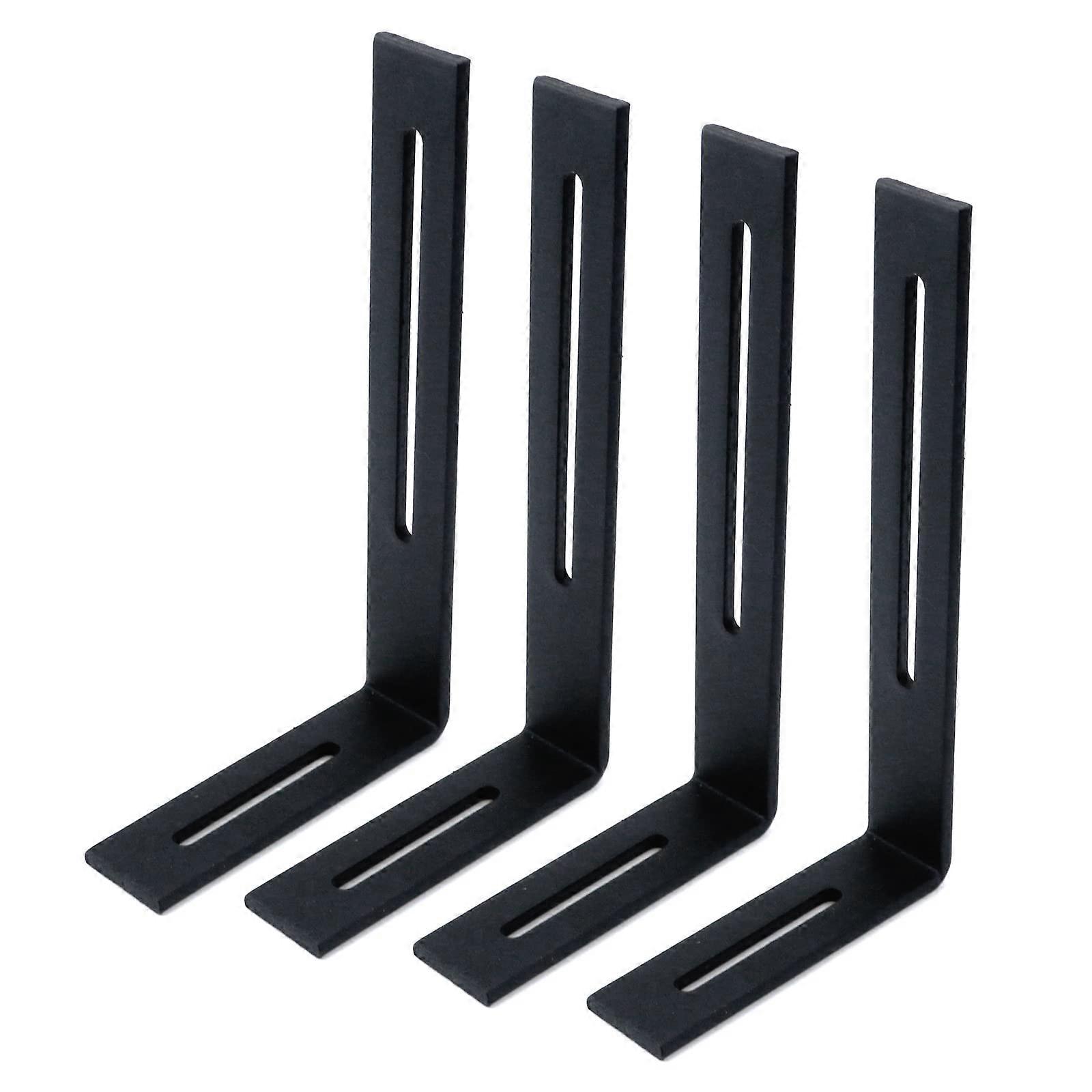 Adjustable L-Shape Corner Brace 4Pcs Set, 7.87 x 4.33 Inch Metal Connector Slidable Joint for Furniture Assembly
