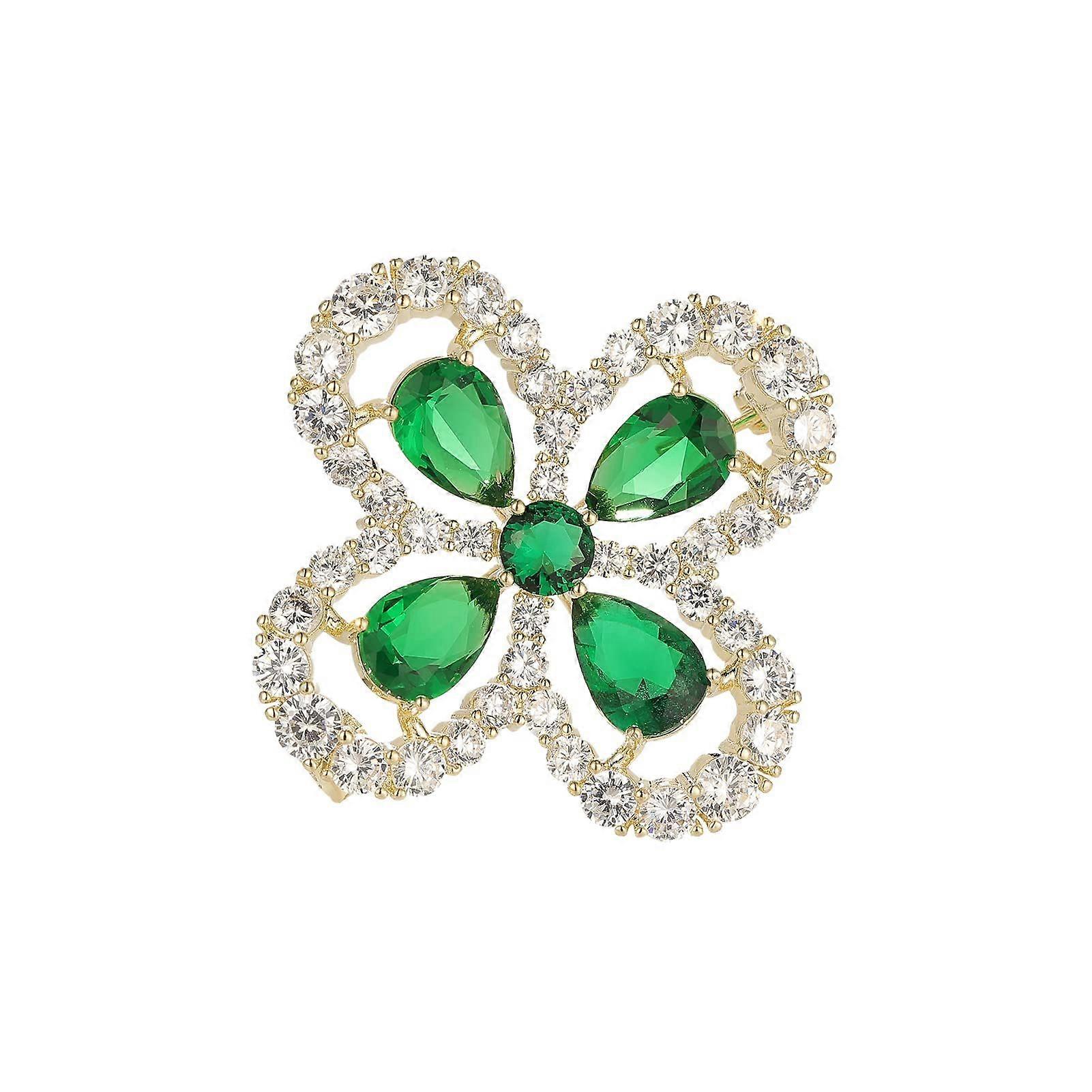 Light luxury simple four-leaf clover brooch