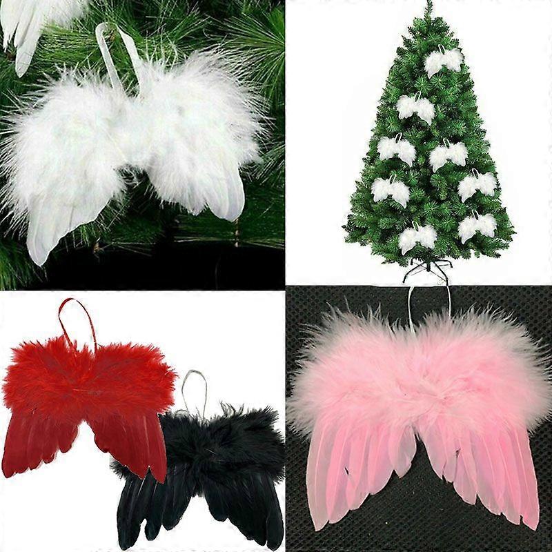 White Vintage Feather Wing Lovely Chic Angel Christmas Tree Decoration Hanging Ornament Home/Party/Wedding Ornaments valentines
