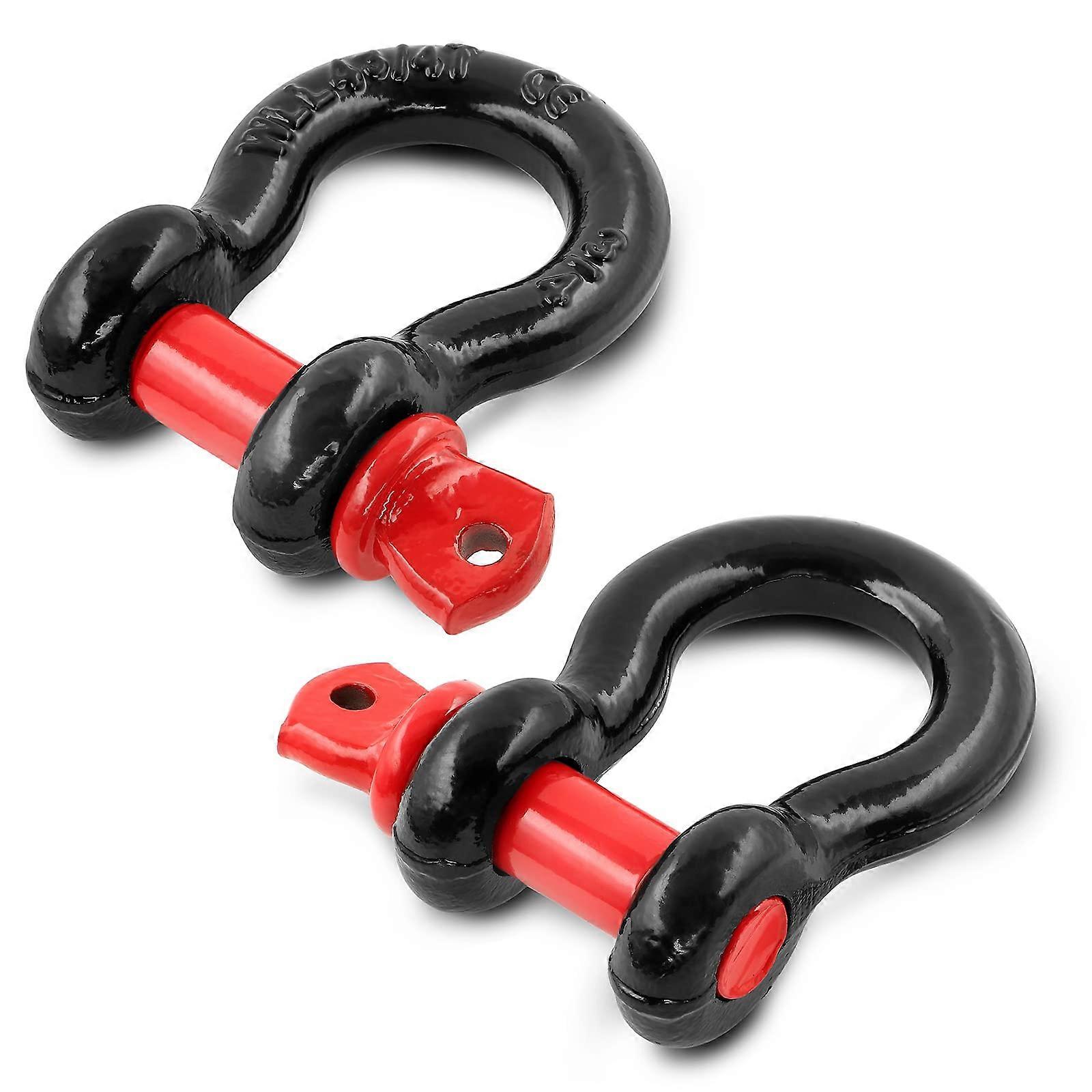 Shackles 3/4' D Ring Shackle 28.5 Ton (62,831 lbs) Maximum Break Strength with 7/8' Pin for Tow Strap Winch Off Road Vehicle Recovery (2 Pack)