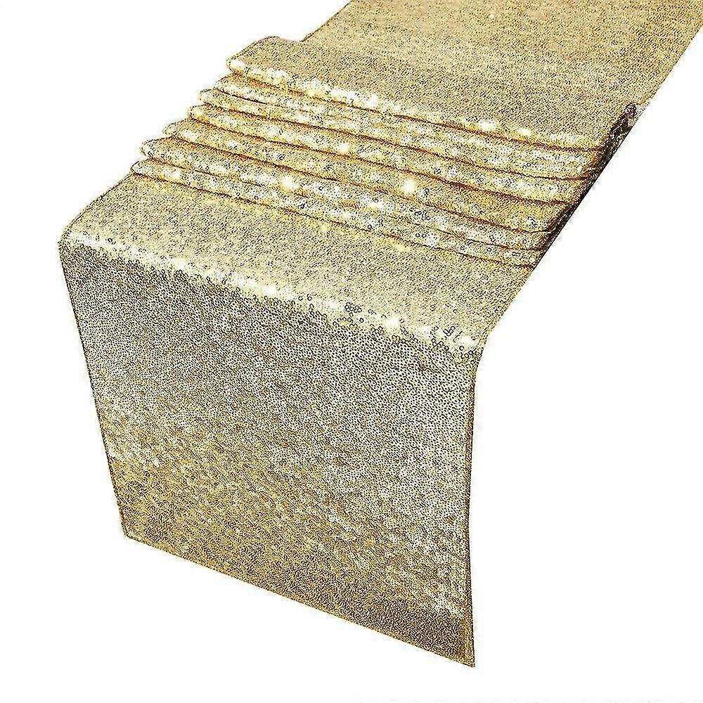 Sequin Table Runners Gold- 12x108in Glitter Gold Table Runner
