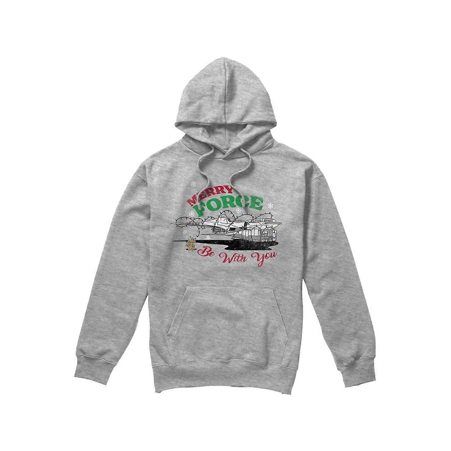 Star Wars : The Mandalorian Mens Merry Force Be With You Grogu Sweat à capuche