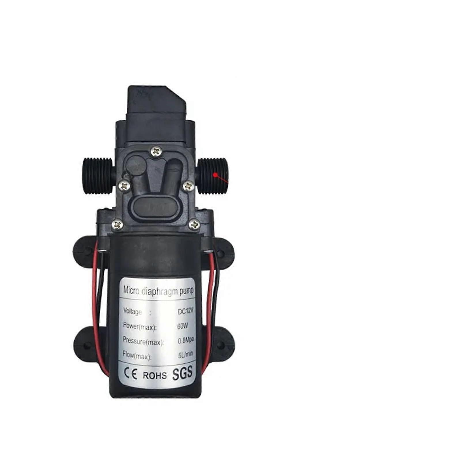 污水/污水泵 DC 12V 120PSI 5L/Min 高压隔膜水泵黑色