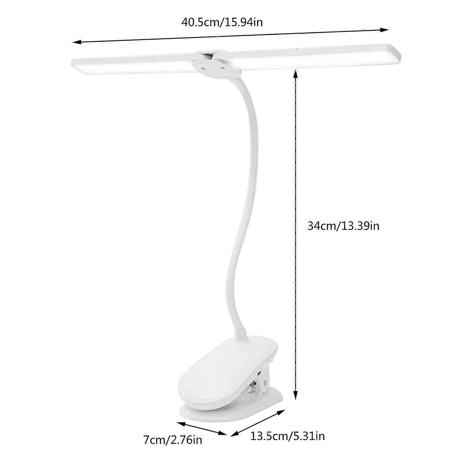 Clip Desk Lamp With Dual Adjustable Light Source LED Charging Reading Night