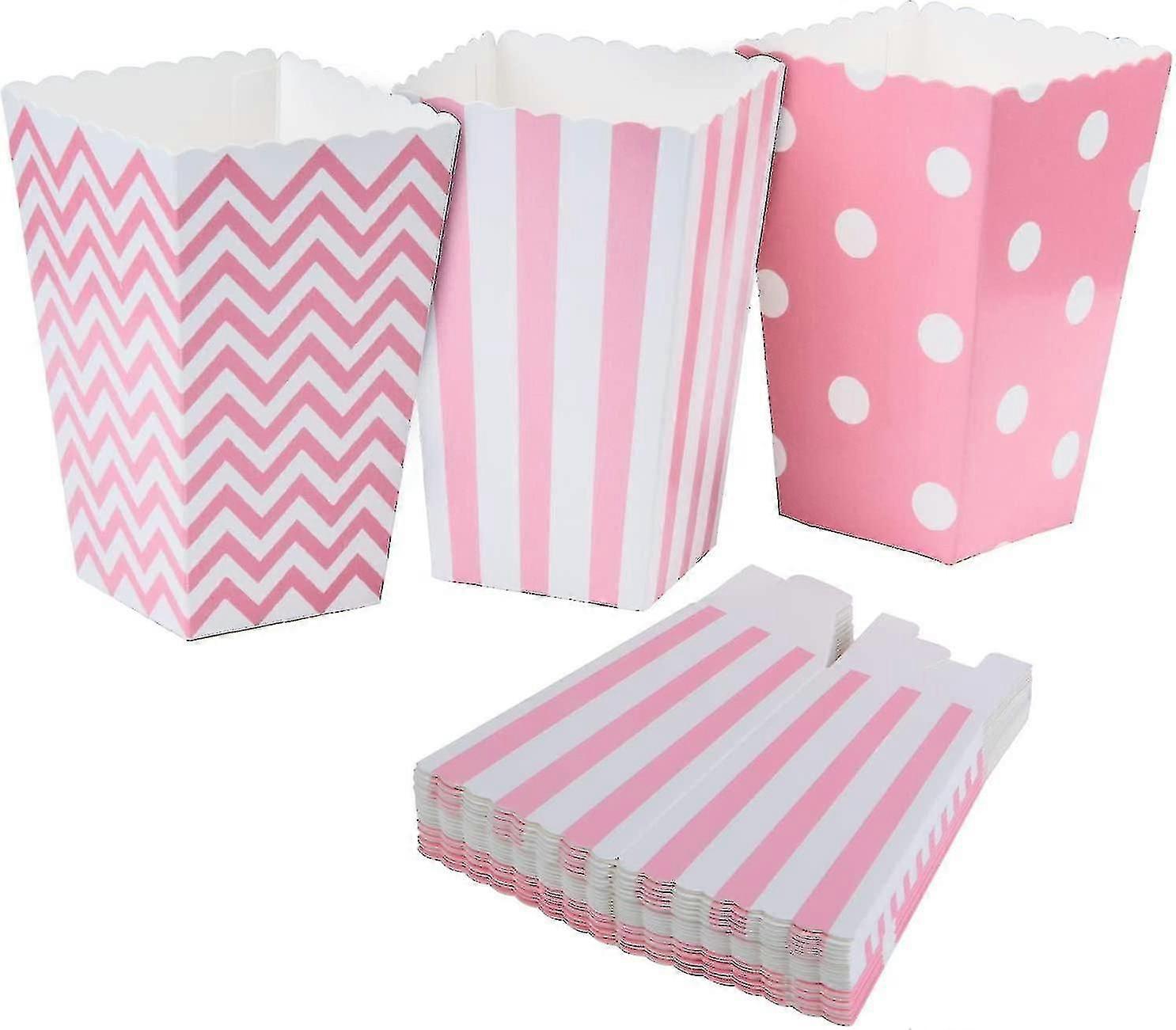 Diealles Popcorn Boxes, 36 Popcorn Popcorn Candy Boxing Container For Party Snacks, Sweets, Popcorn And Gifts - Pink