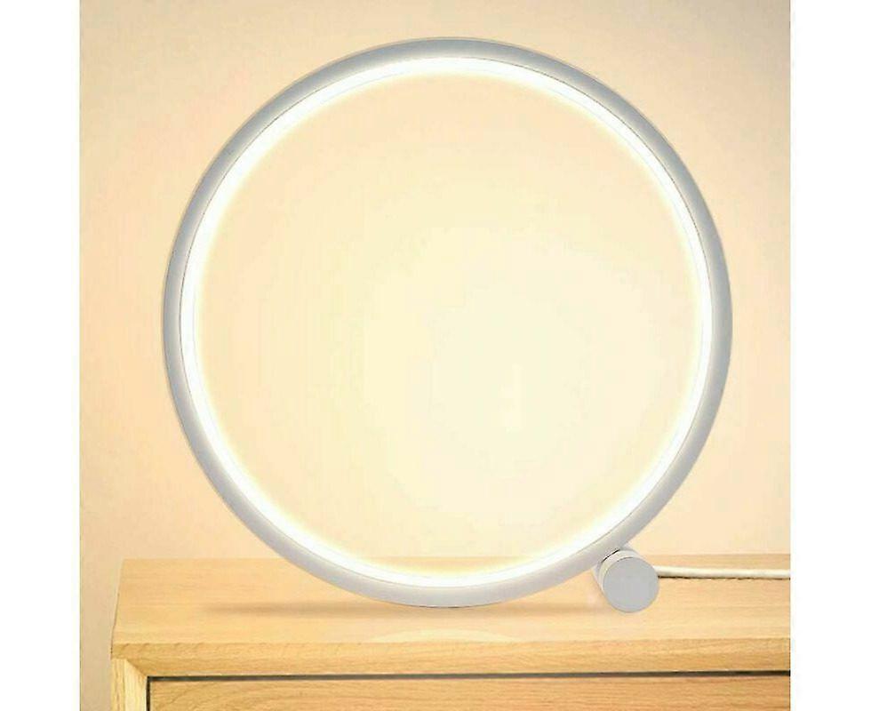 Modern LED Bedside Lamp with Touch Control, Dimmable Brightness, 3 Color Temperatures, Minimalist Ring Design
