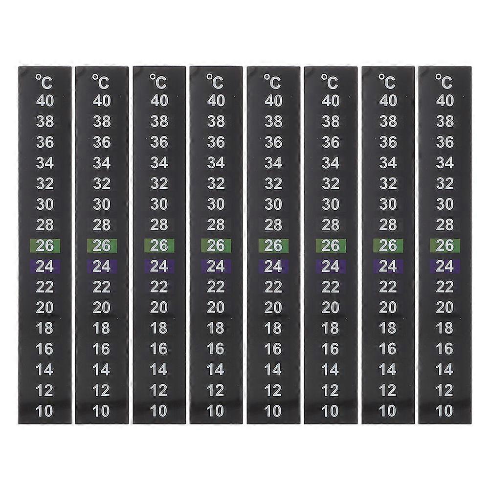 8pcs Fish Tank Thermometer Strips 50-104F Temperature Range Color Changing Numbers Adhesive Stickers For Aquarium Betta Fish Tank Temperature Monitori