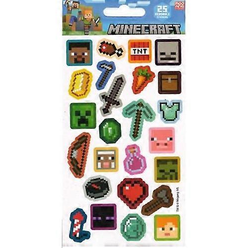 Minecraft Reusable Icons Stickers (Pack of 25)