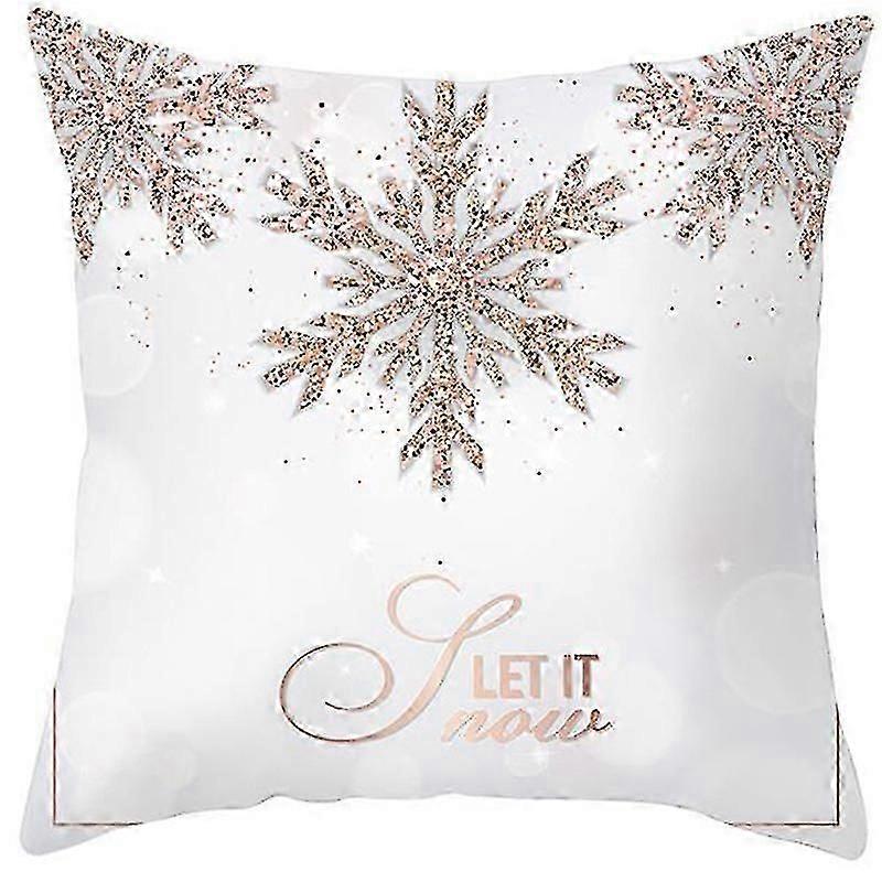 Snowflake Pattern Christmas Cushion Cover -NMAOV