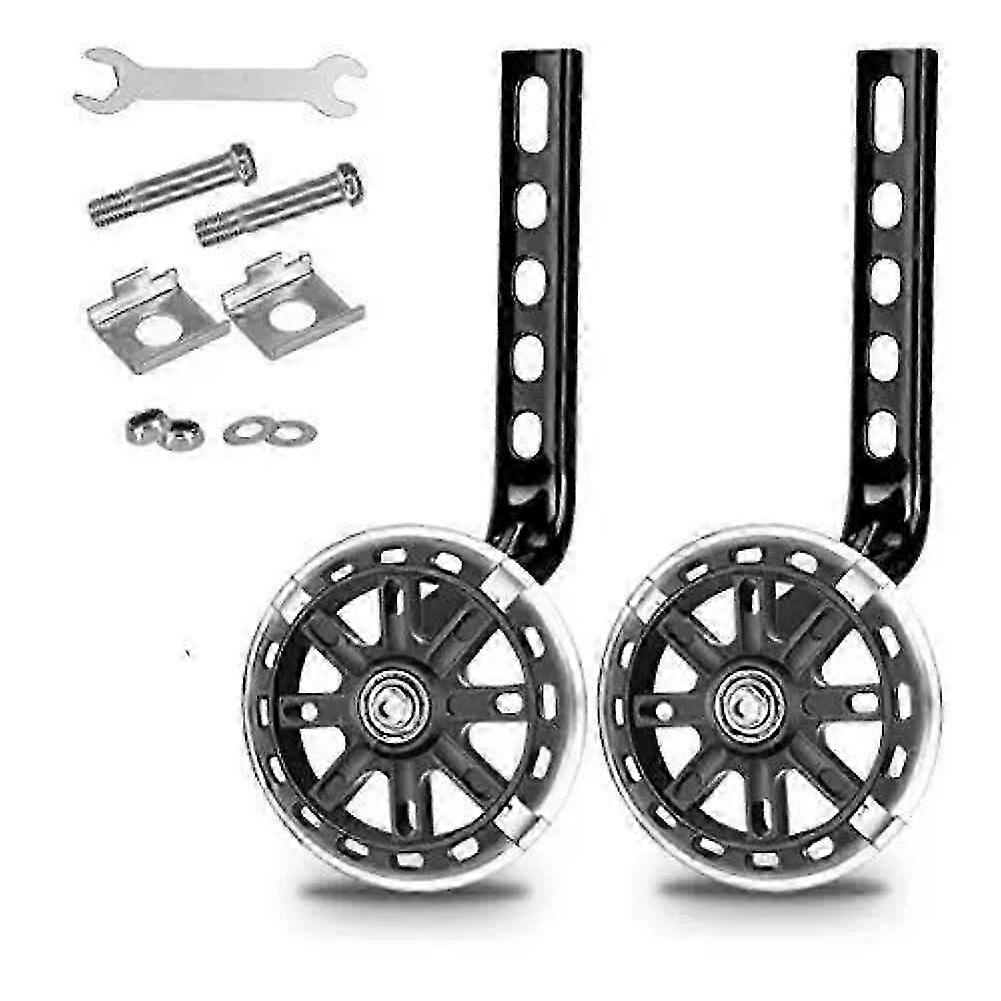 Bike Training Wheels Bicycle Adjustable Stabiliser, Suitable for 12 14 16 18 20 Inch Children's Bik