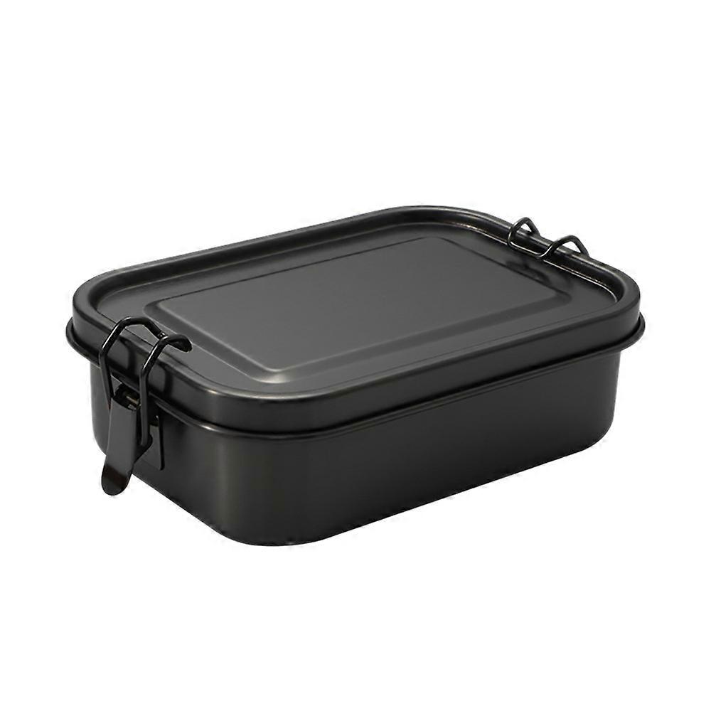 Stainless Steel Bento Box Leakproof Metal Lunch Box(Black)