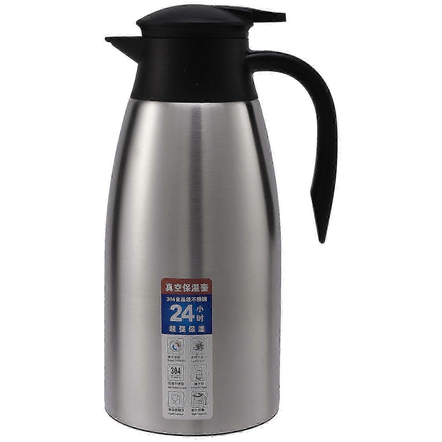 304 rustfritt stål 2L vakuumisolert termisk kolbe - sølv