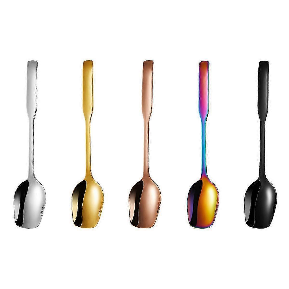 5-dielna súprava lyžičiek na kávu z nehrdzavejúcej ocele na cukor, polievku, zmrzlinu, dezert, 5 farieb