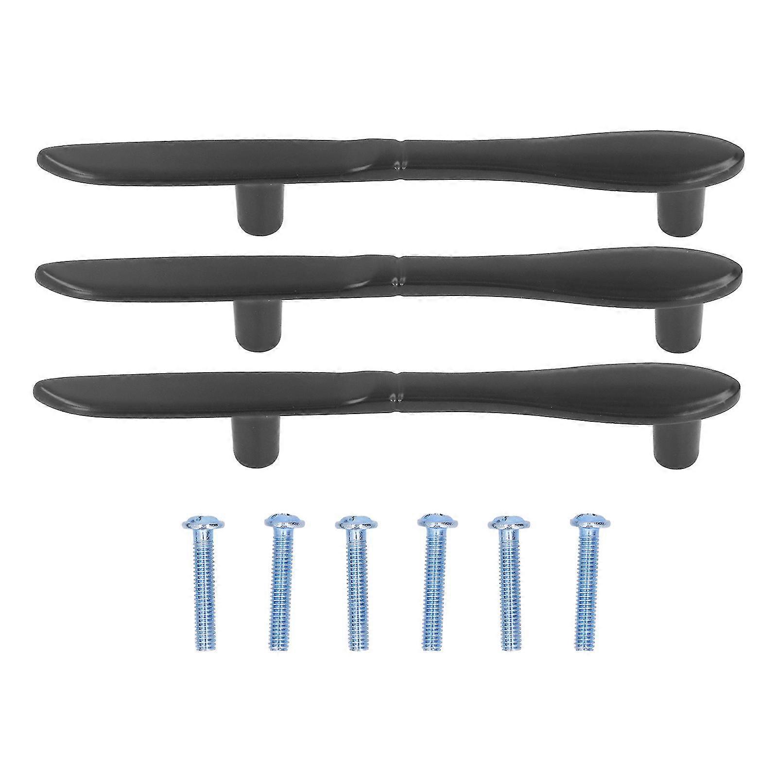 3Set Door Handles Thickened Cutlery Tableware Shaped Cabinet Pulls for Drawer Wardrobe Bookshelves Black 2025