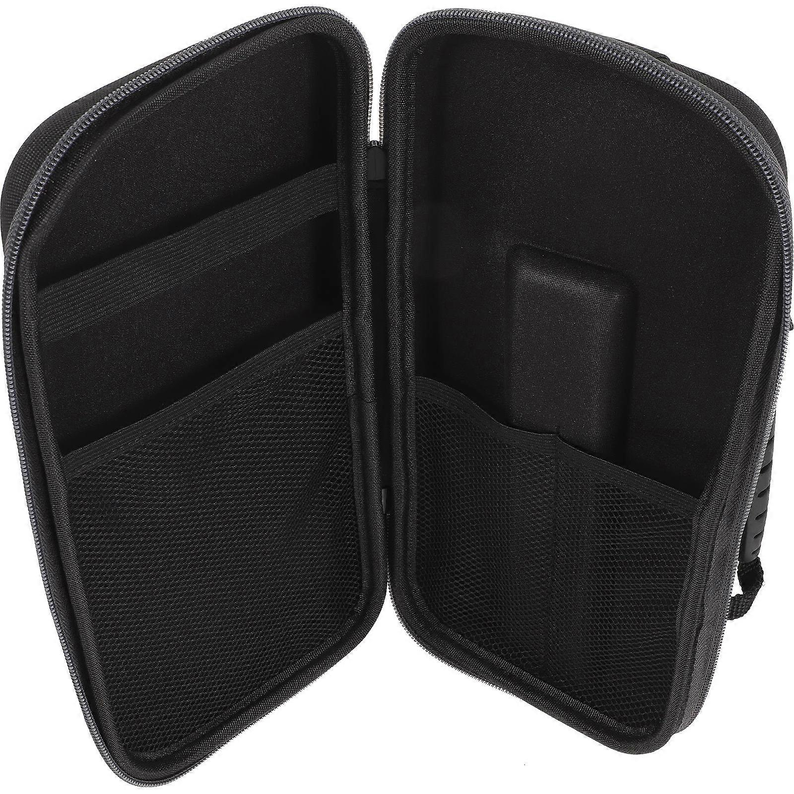 Portable Wireless Microphone Case with Hard Eva Shell, Shockproof Mic Storage Bag for Travel, Zipper Closure, Mesh Pocket for Accessories, Durable