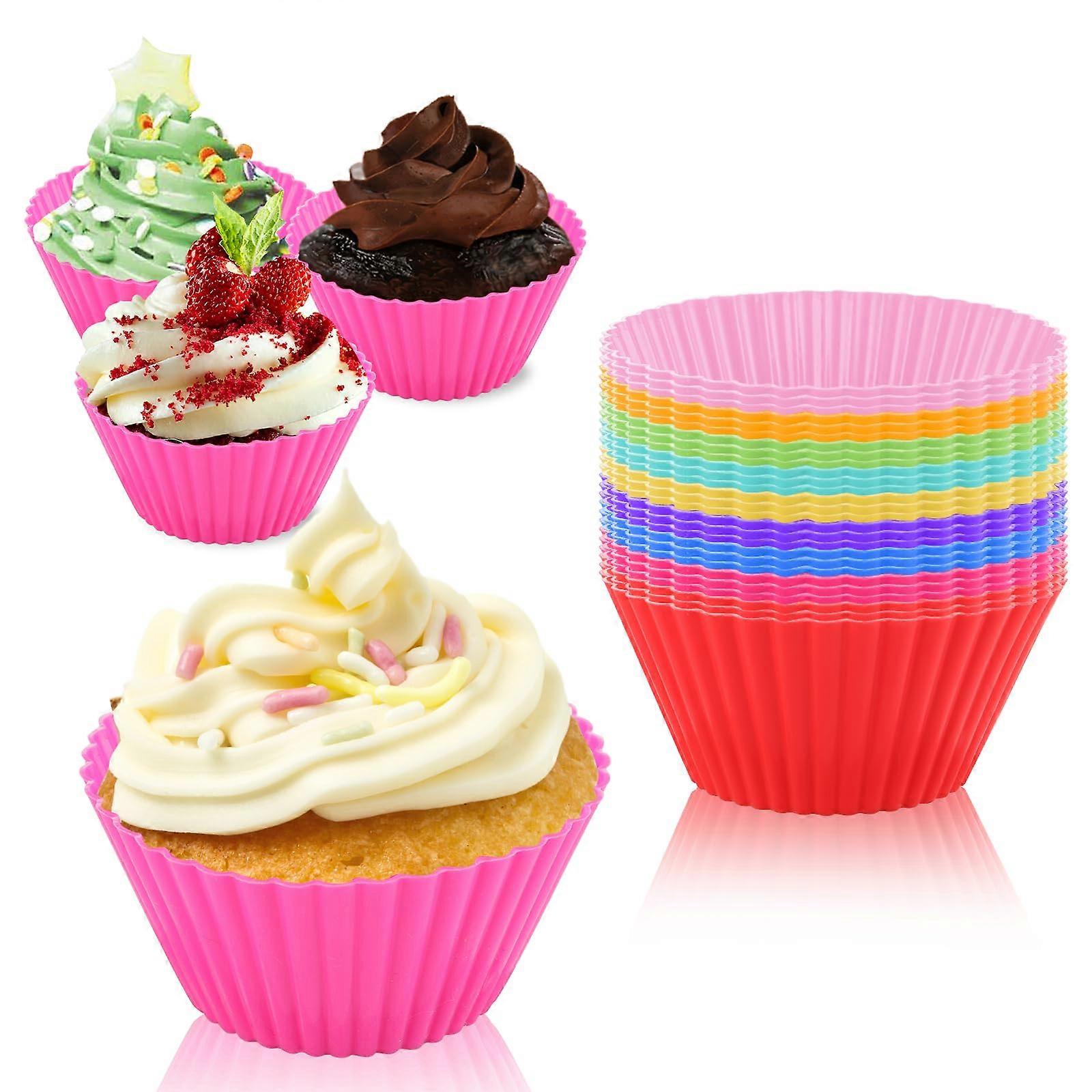 Silicone Cupcake Box Reusable Muffin Box Set 27-Piece 9-Color Non-Stick Dishwasher Safe