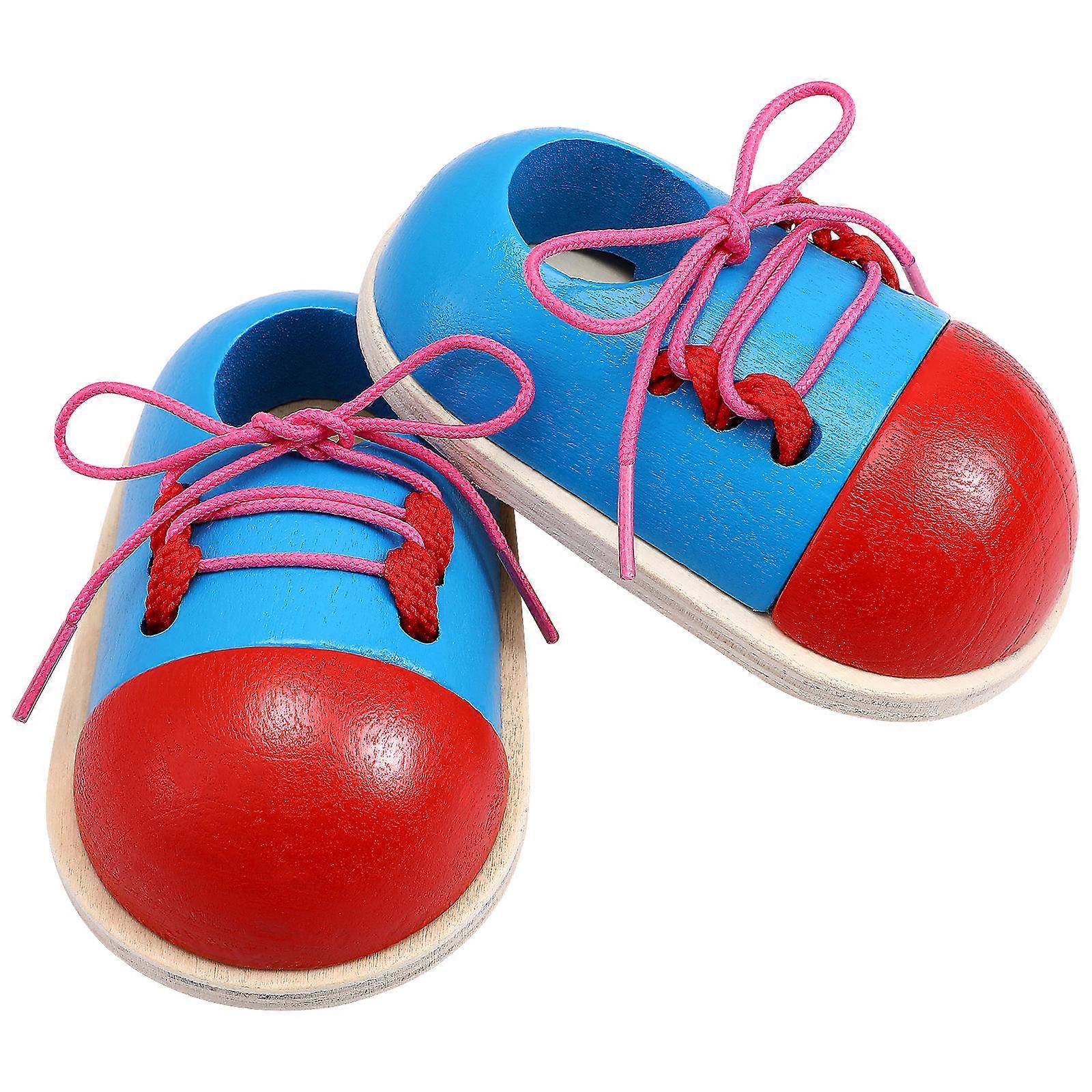 Toddlers Early Learning Toys Shoelace Tying Practice Hand Eye Coordination 2Pcs