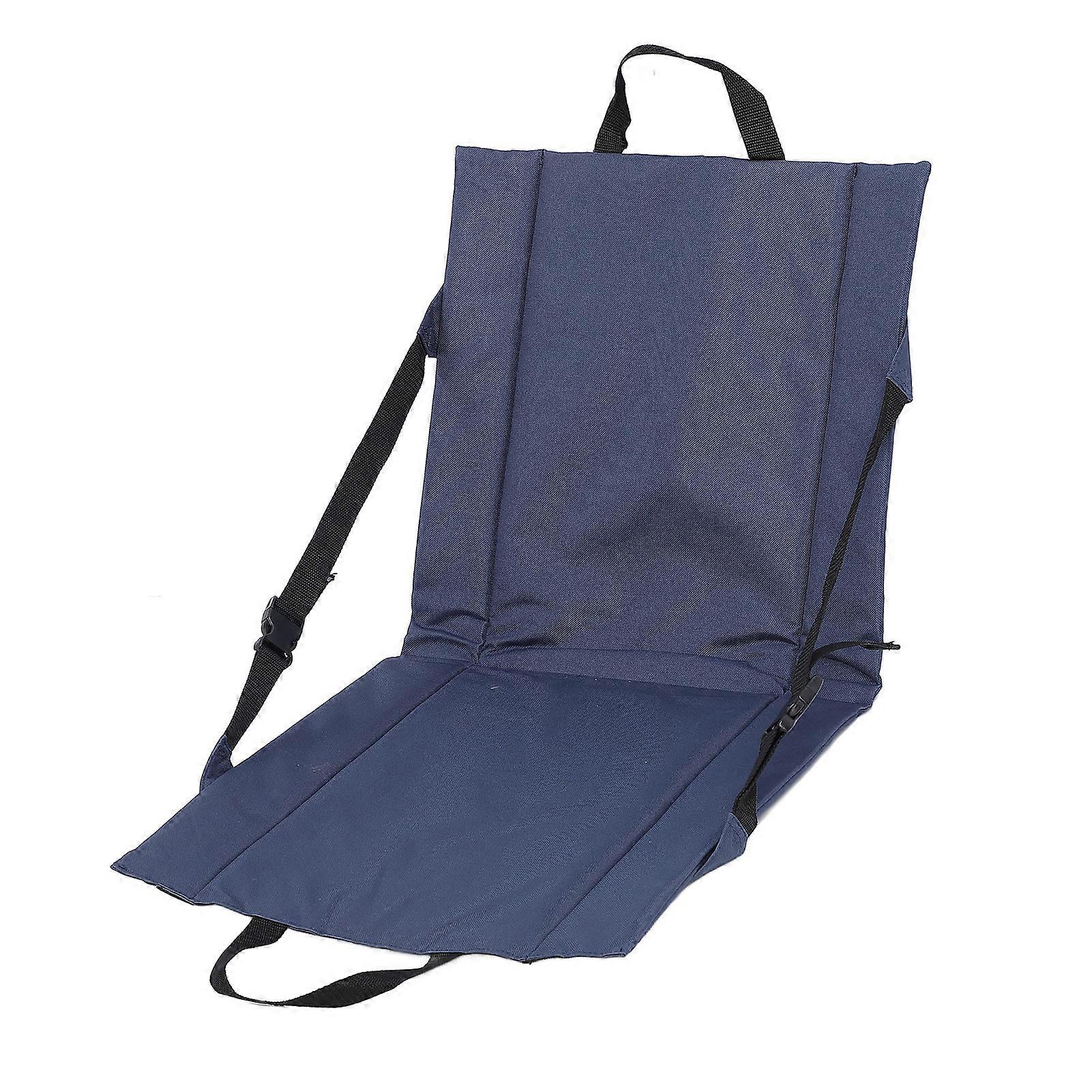 Stadium Seat Dark Blue Mesh Pocket Portable Folding Bleacher Cushion with Backrest