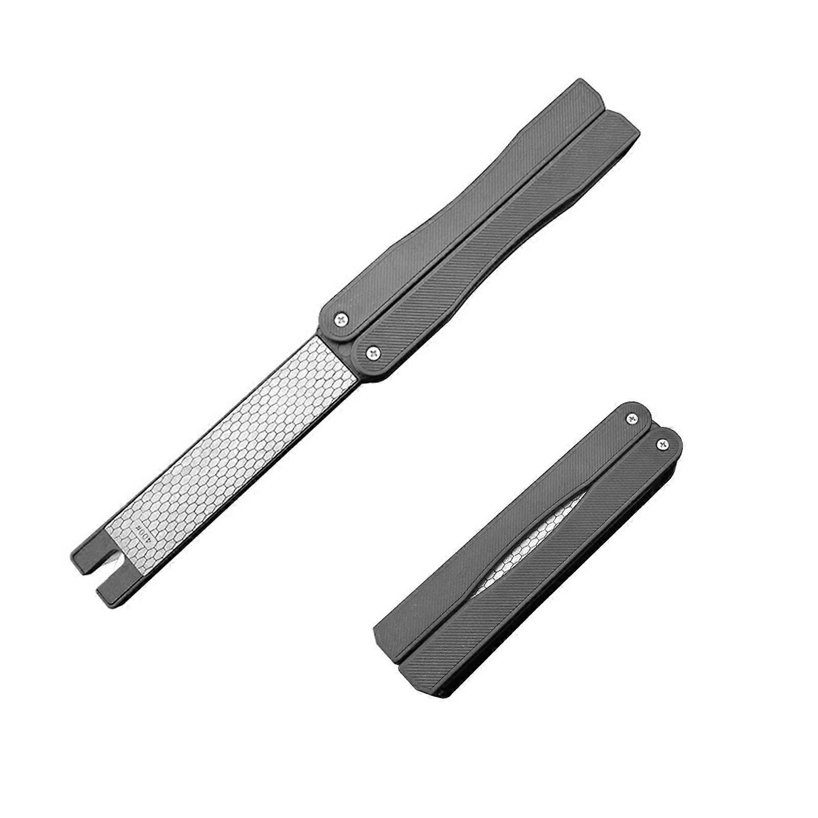 Knife Sharpener Outdoor Foldable Knife Sharpener Double Sided Sharpening Steel Diamond Knife Sharpener Manual (A)