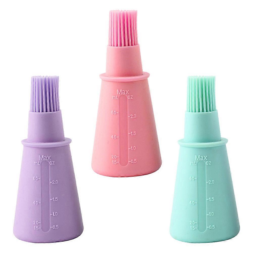 3Pcs Assorted Color Silicone Bottle Brush Set for BBQ and Baking Oil Use Safe and Easy to Clean
