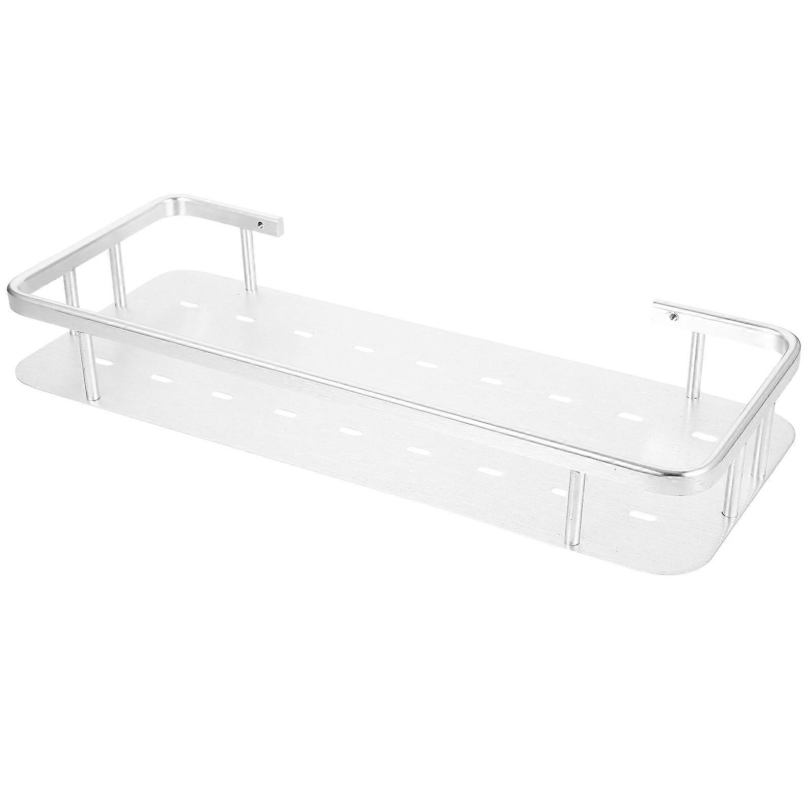 Wall Mounted Bathroom Storage Shelf, Single Layer Rectangular Organizer for Kitchen, Toilet, Shower Space Saving Wall Storage Rack
