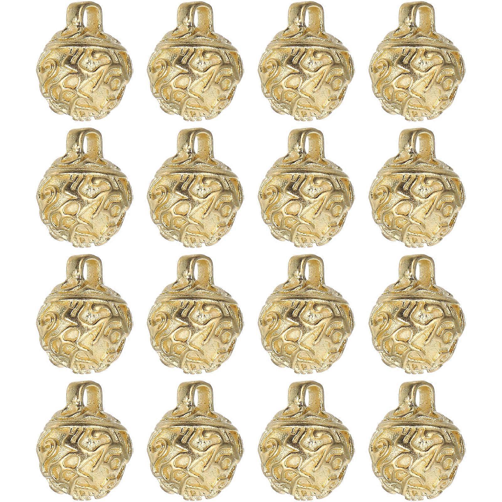 Bell Charms For Jewelry Making 12Pcs Jingle Bell Antique Bell Charms Golden Round Keychain Decor