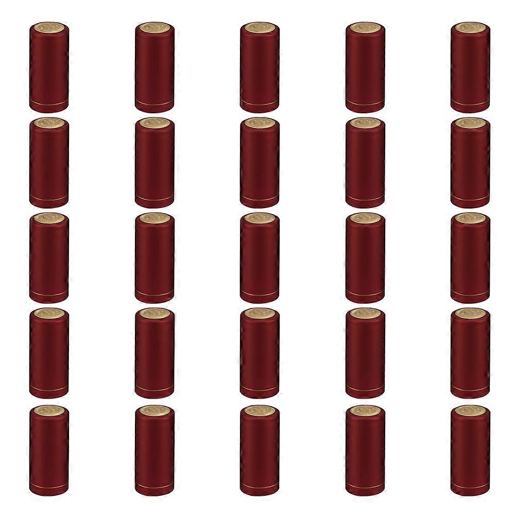 25pcs Red Plastic Caps for Storage Heat Shrink Sealing Suitable for 30mm Bottles