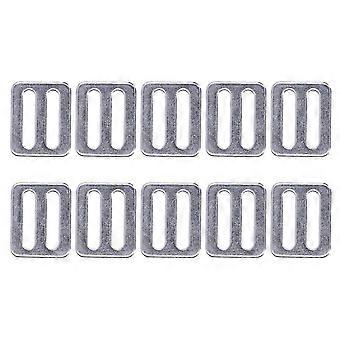 10Pcs Adjustable Buckle Fasteners Stainless Steel 316 Webbing Slider for Collars Straps