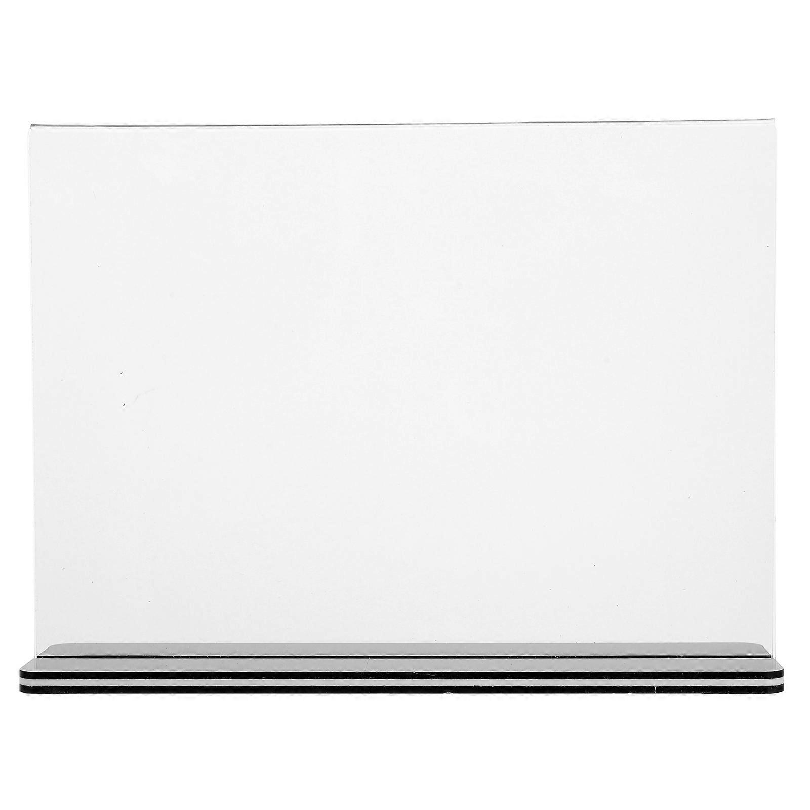 Clear Acrylic Horizontal Sign Holder Display Stand for Tabletop Menus and Advertisements – Transparent Perspex Stand for Office, Restaurant, and Shop
