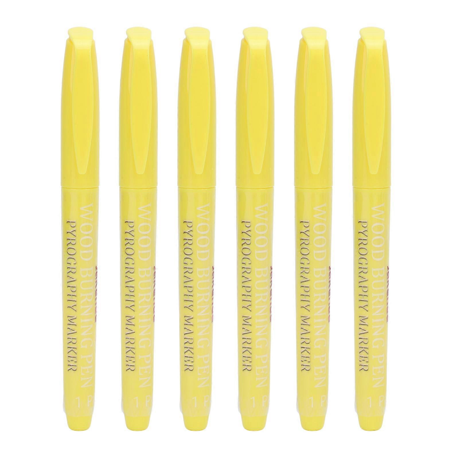 6 Pack Broad Tip Wood Markers, Fade Resistant, for Woodworking and Craft Projects