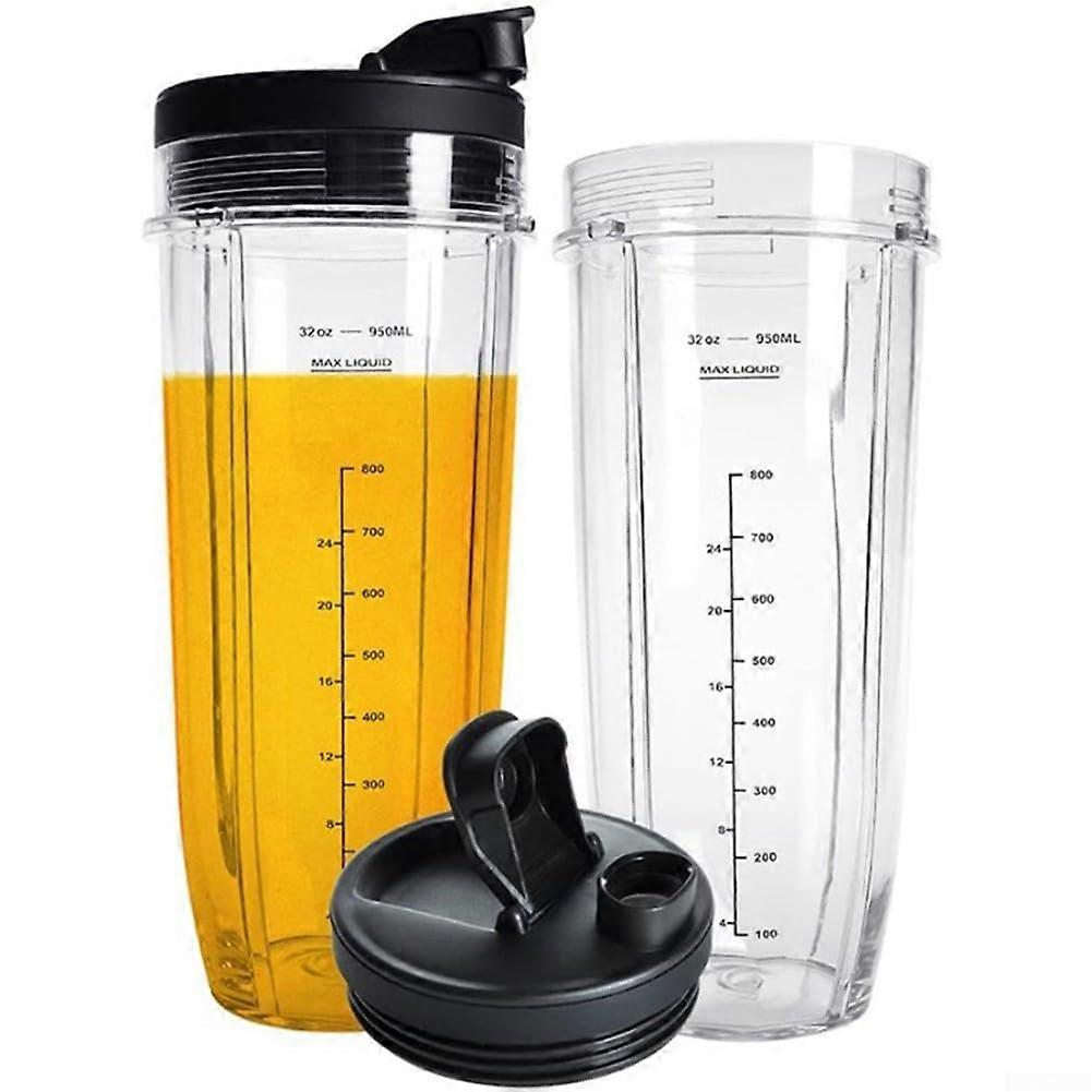 Replacement Cup for 1000W Juicer 2 Pack, 32oz Plastic Mixing Cups for Fruit and Vegetable Juicing