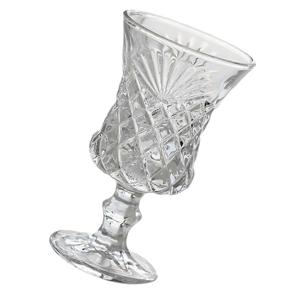Clear Glass Drinking Goblets Retro Relief Cup Valentine's Day 13.2x7cm Drink Holding 1Pcs